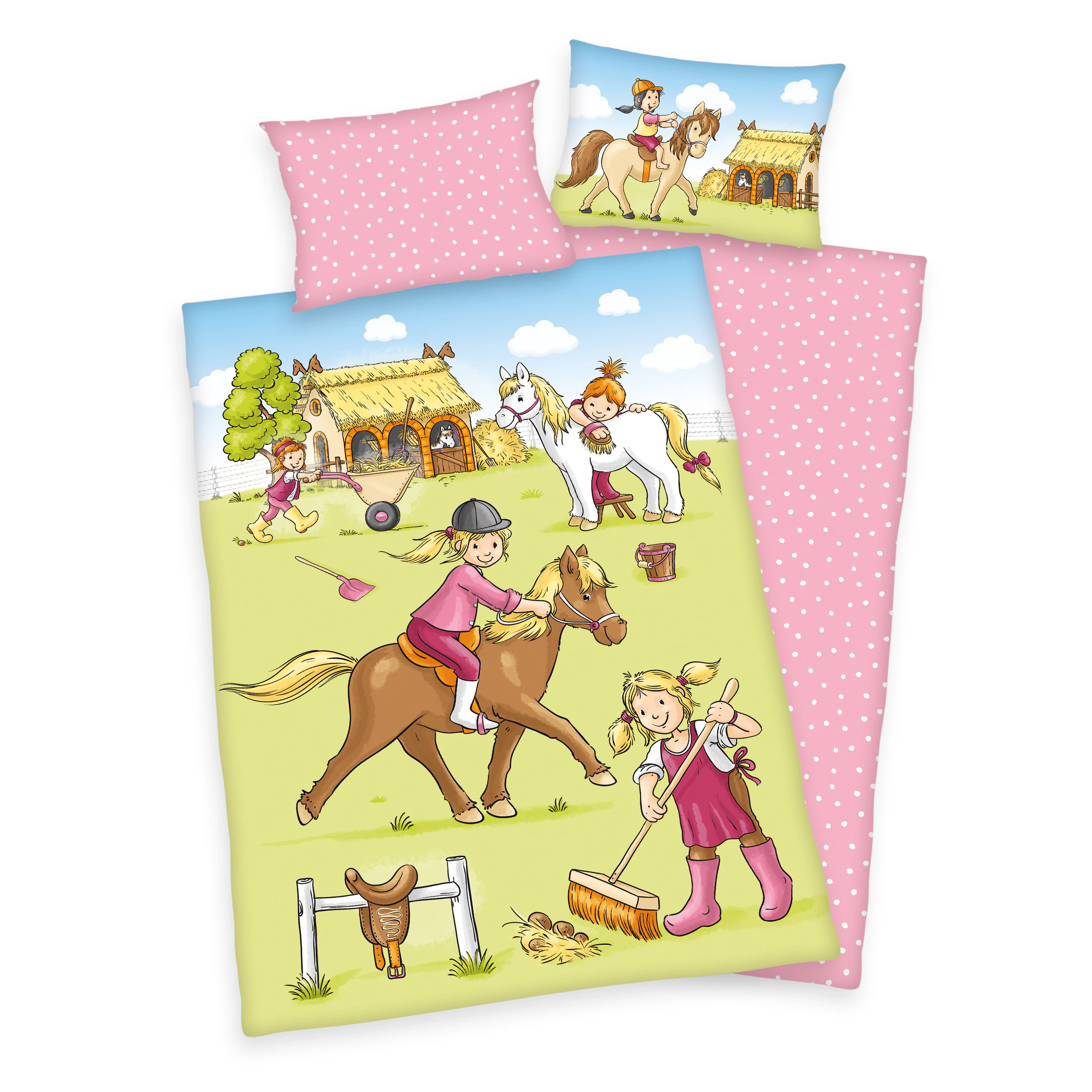 Baby Best Pony Farm Horse Quilt Cover Set for Baby or Toddler Bed