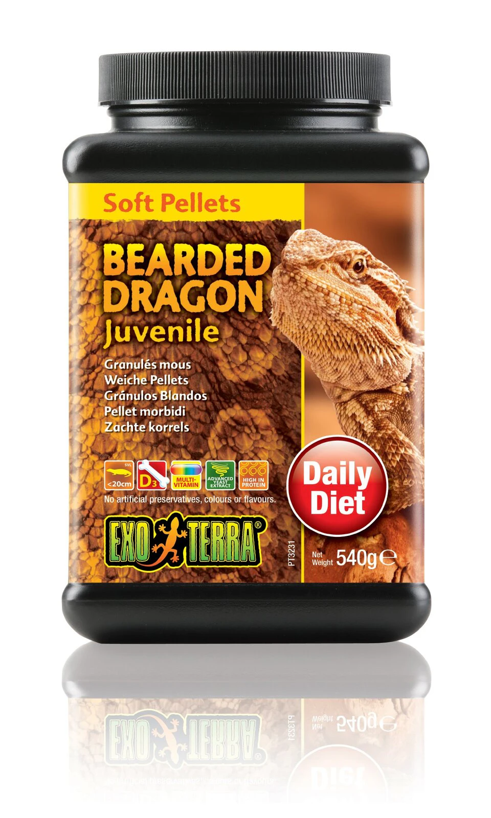 Exo Terra Bearded Dragon Food Juvenile Soft Pellets 540g