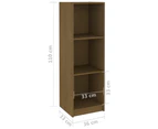 vidaXL Book Cabinet/Room Divider Honey Brown Solid Pinewood