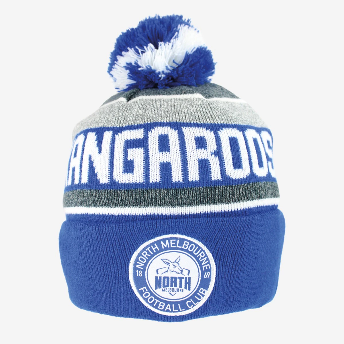 North Melbourne Kangaroos AFL Tundra Beanie Hat Pompom Ski Snowboard