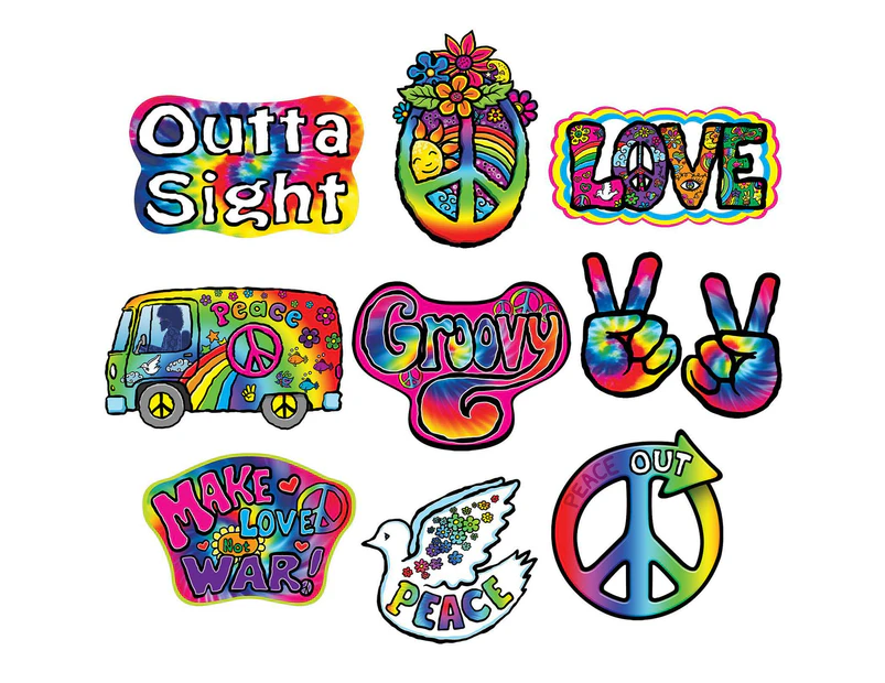 60's Cutout Decorations (Pack of 10)