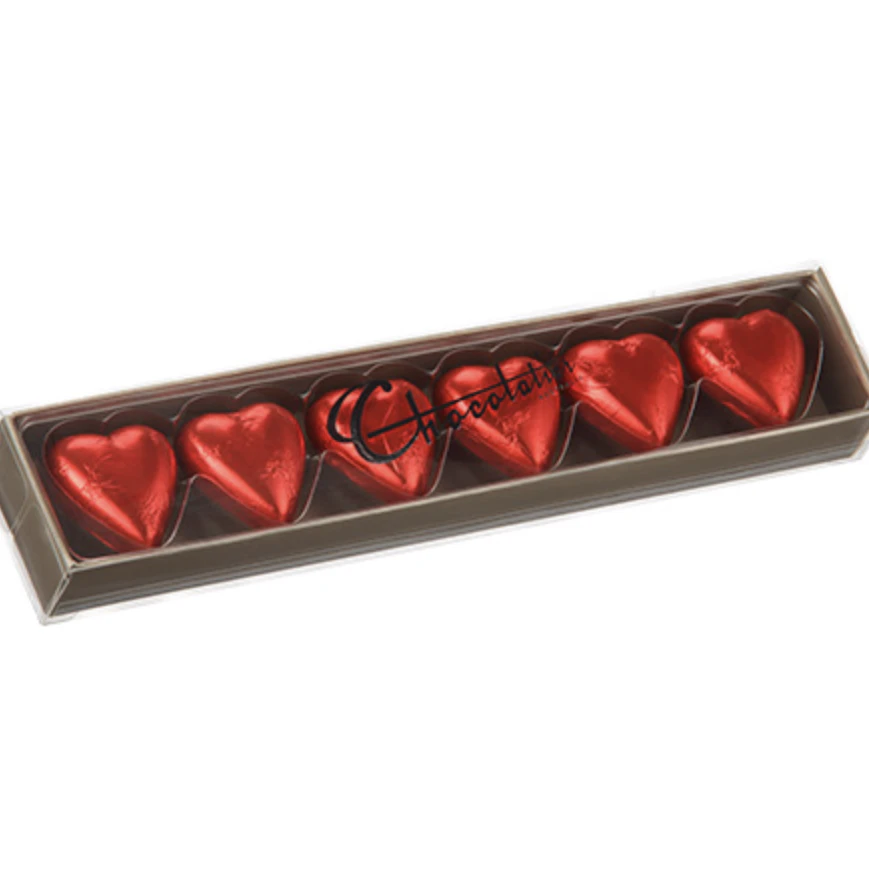 Chocolatier 6 Pack Hearts Red 45g