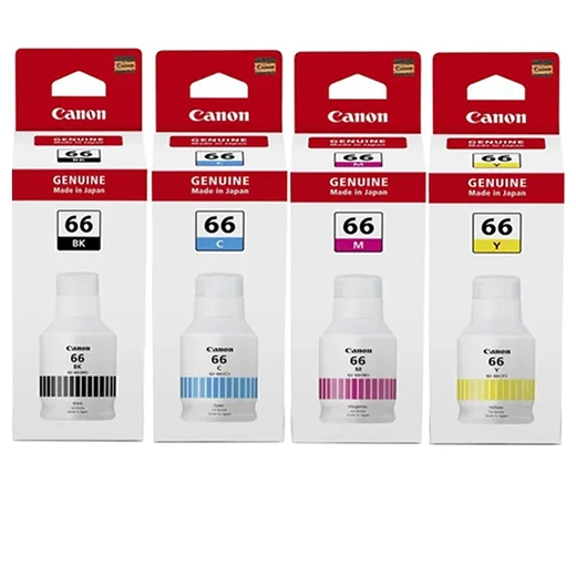 4-Pack Original Canon GI-66 GI66 Ink Bottle Combo [1BK,1C,1M,1Y]