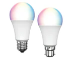 9w LED B22, E27 A60 Globe RGB+Warm White 3000k 21958, 21959 Dimmable - E27