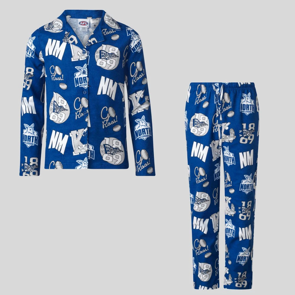 North Melbourne Kangaroos Youths Flannel PJ Set