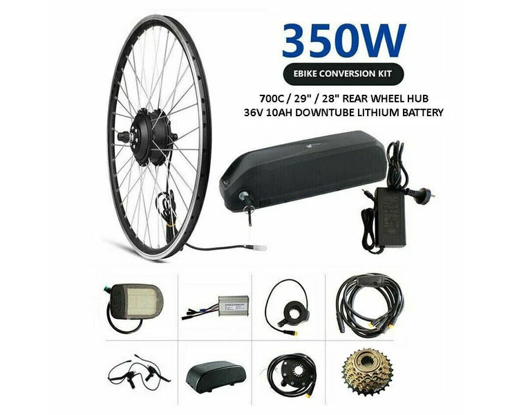 350W Max 40km EBikes Conversion Kit 28" 29" 700C Rear Hub PAS Throttle