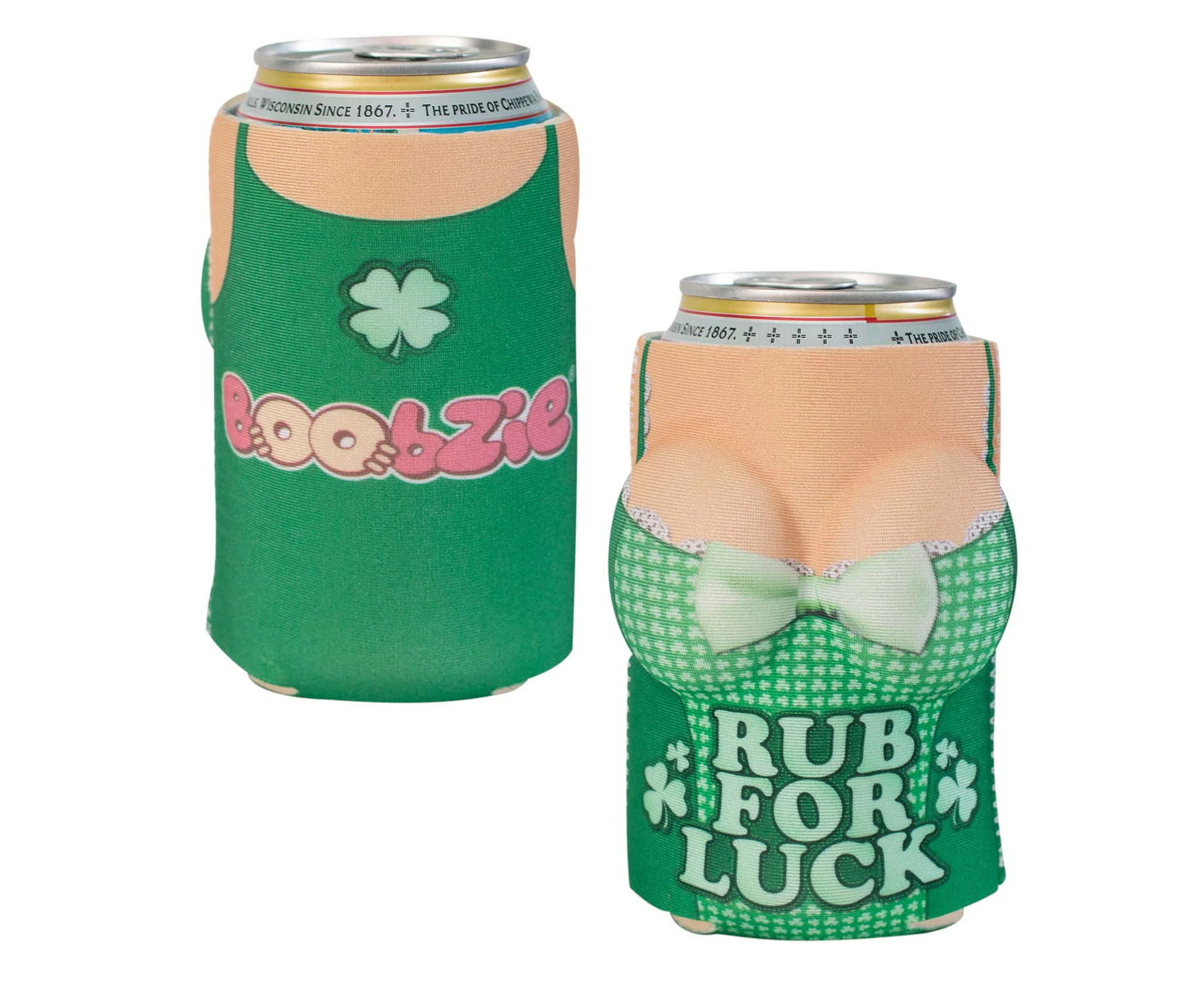 Rub For Luck Boobzie Beer Can Cooler