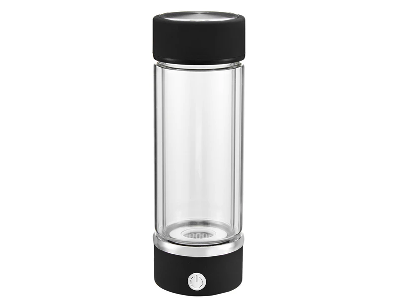 420ML Portable Dual Use 1500PPB Hydrogen Water Generator SPE Hydrogen Rich Water Maker Bottle-Black