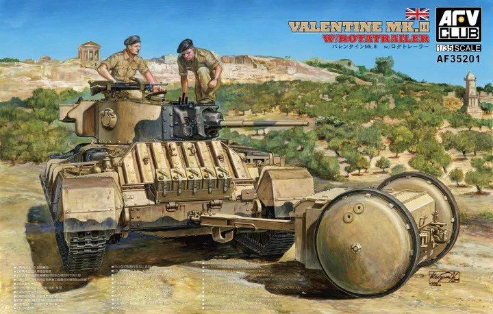 AFV Club 1/35 Valentine Mk. III W/Rotatrailer Plastic Model Kit [AF35201]