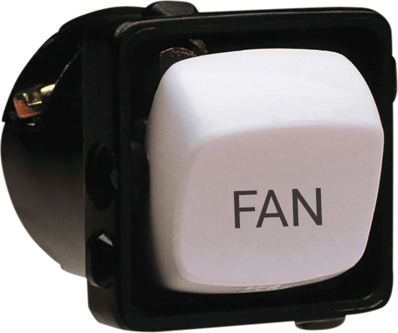 HPM Excel 10A Engraved 'Fan' Switch Mechanism White