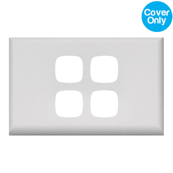 HPM Excel 4 Gang Light Switch White Cover