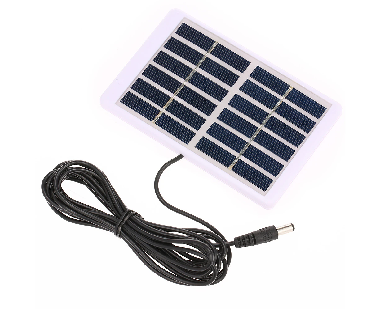 Solar Charger 1.2W/6V With 5521 DC Output 3M Cable Battery Charger Polycrystalline Solar Panel - Black