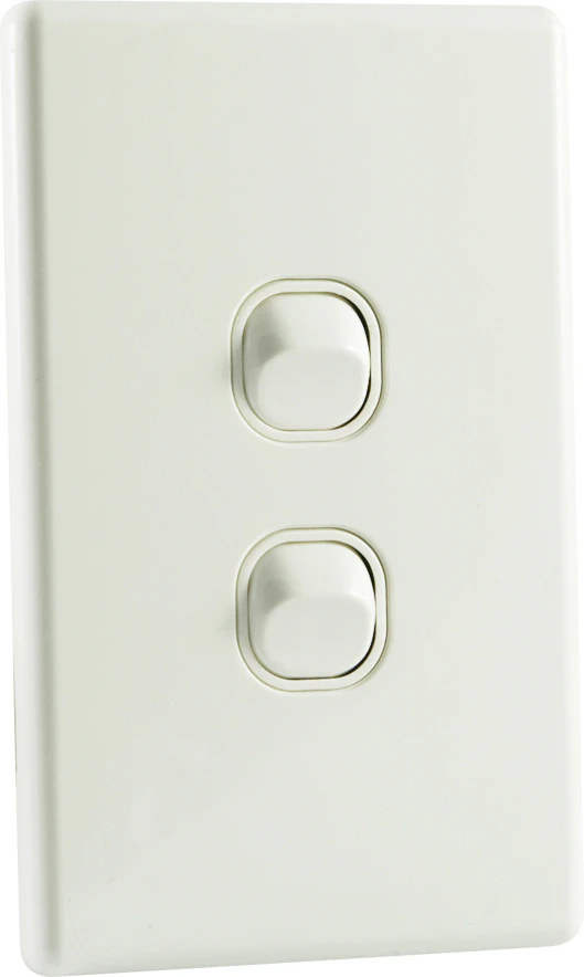 QCE Slimline 2 Gang Double Light Switch