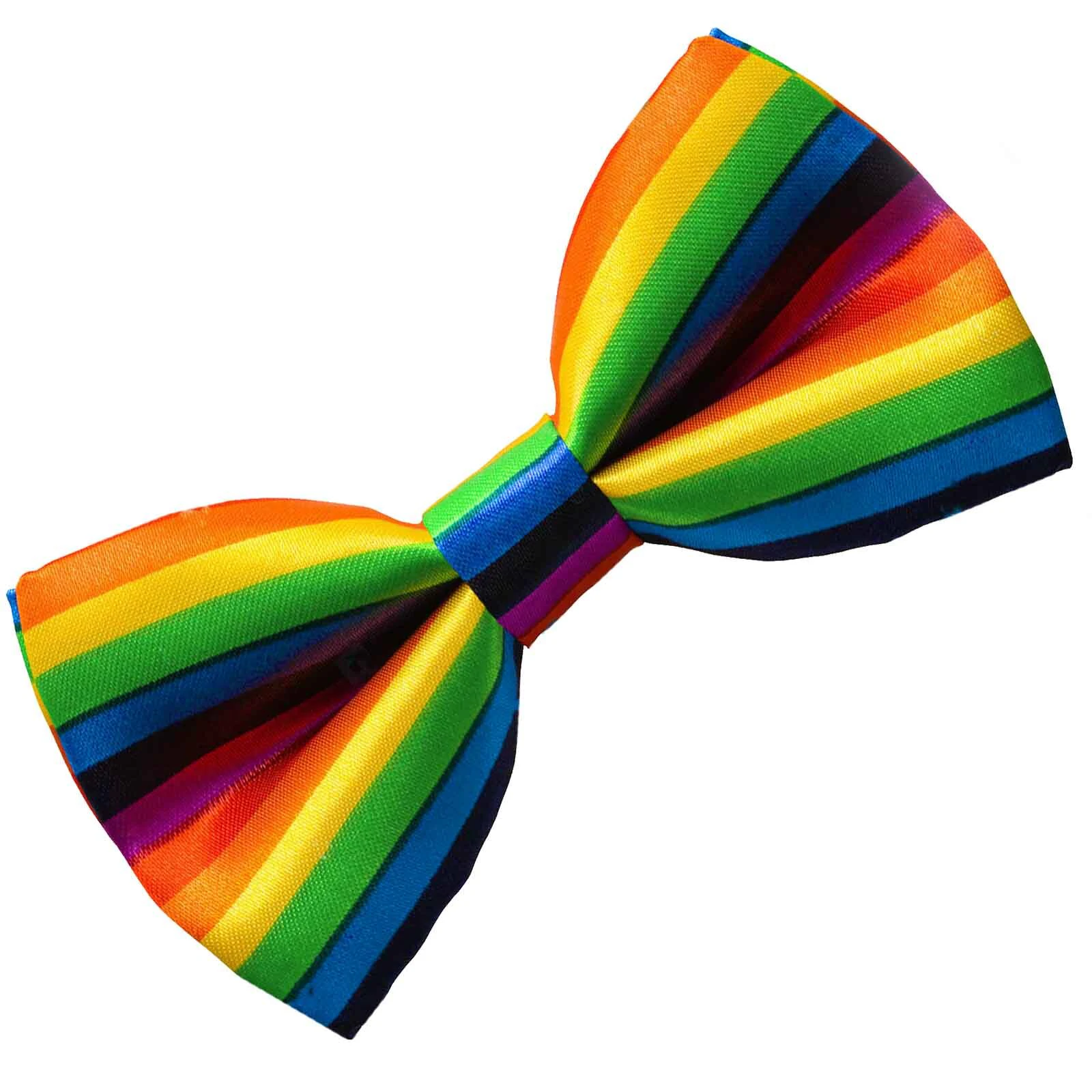 Rainbow Satin Bow Tie Costume Accessory