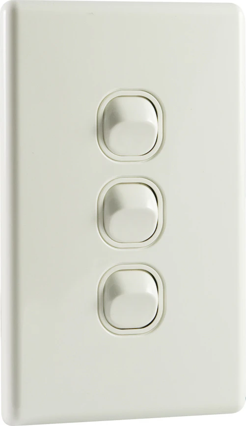 QCE Slimline 3 Gang Triple Light Switch