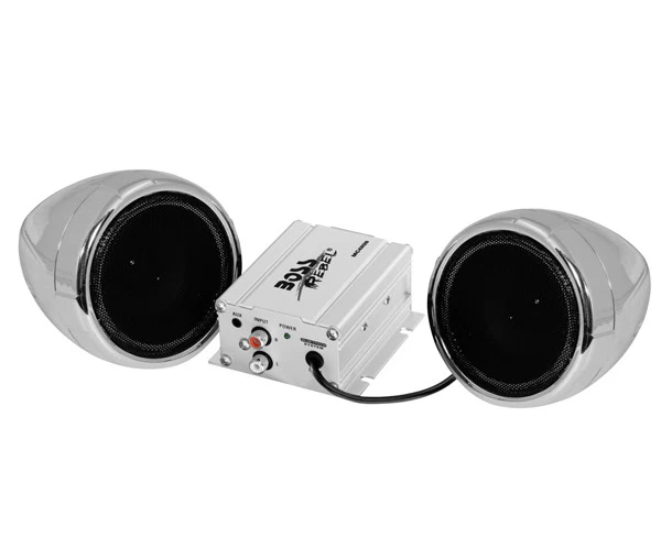 Boss Audio MC420B 3" Bluetooth Motorcycle Speakers w/ Amp Chrome