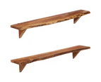 vidaXL Wall Shelves Floating Display Shelf Storage Unit 2 pcs Solid Acacia Wood