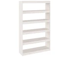 vidaXL Book Cabinet/Room Divider White 100x30x167.5 cm Solid Pinewood