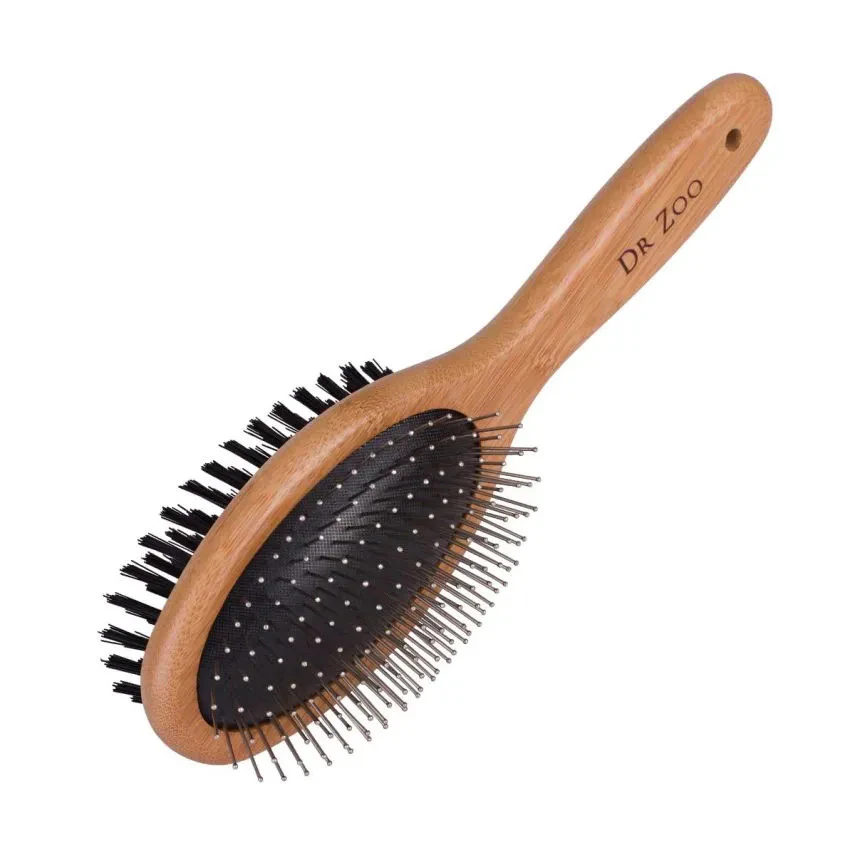 Pet Bamboo Double Sided Grooming Brush by Dr Zoo (Moo Goo)