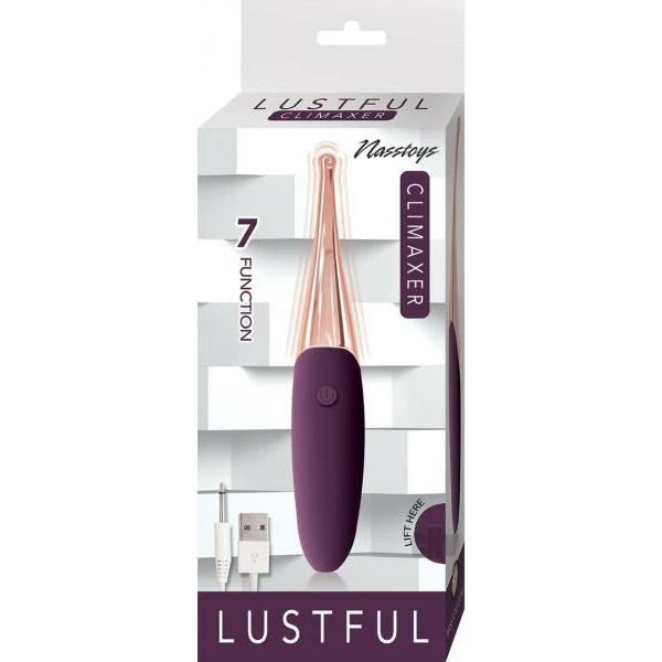 Introducing The Sensual Pleasure Co. Lustful Climaxer Eggplant 7 Function Rechargeable Silicone Vibrator For Women Petite And Slee