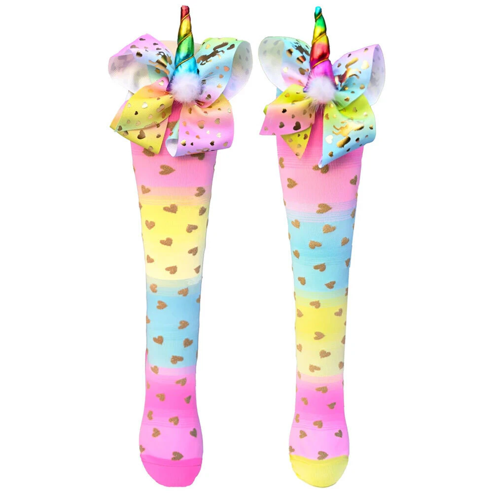 Madmia Twinkle Toes Unicorn Long Knee High Socks Pair Unisex - Twinkle Toes