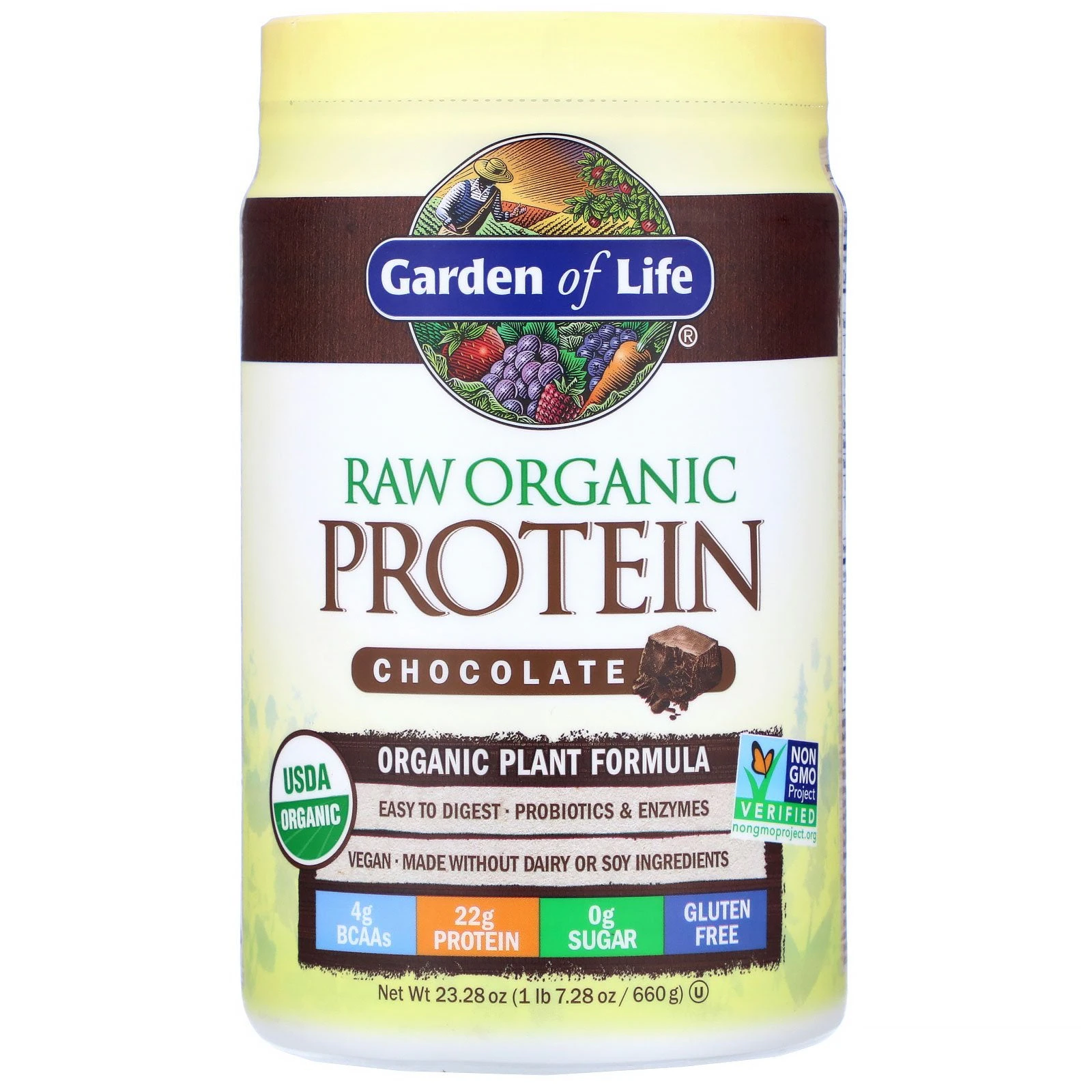 Garden of Life, RAW Organic Protein, Organic Plant Formula, Chocolate, 23.28 oz (660 g)