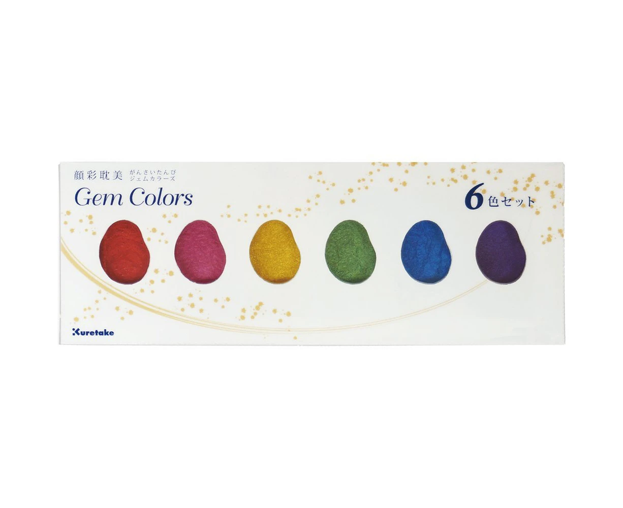 ZIG Kuretake Gansai Tambi Gem colours 6 colour set