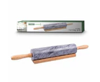 Marble Rolling Pin with Wood Base Cradle for Pastries Dough Pastry Chef