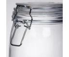 24 x ROUND GLASS FOOD STORAGE JARS 750mL Airtight Kitchen Canister With Clip Lid Food Storage Jar Container for Kitchen Canning Pasta Cereal Spice