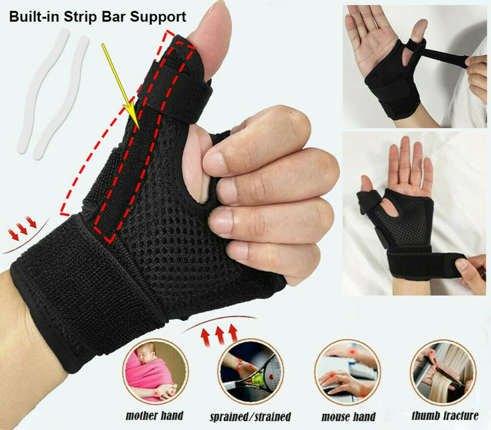 Thumb Spica Splint Wrist Brace Support Stabiliser De Quervains Tendonitis Sprain