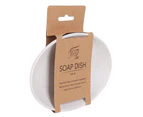 Eco Basics Oval Soap Dish Holder Bathroom Organiser Tray Storage Container White