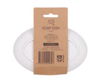 Eco Basics Oval Soap Dish Holder Bathroom Organiser Tray Storage Container White