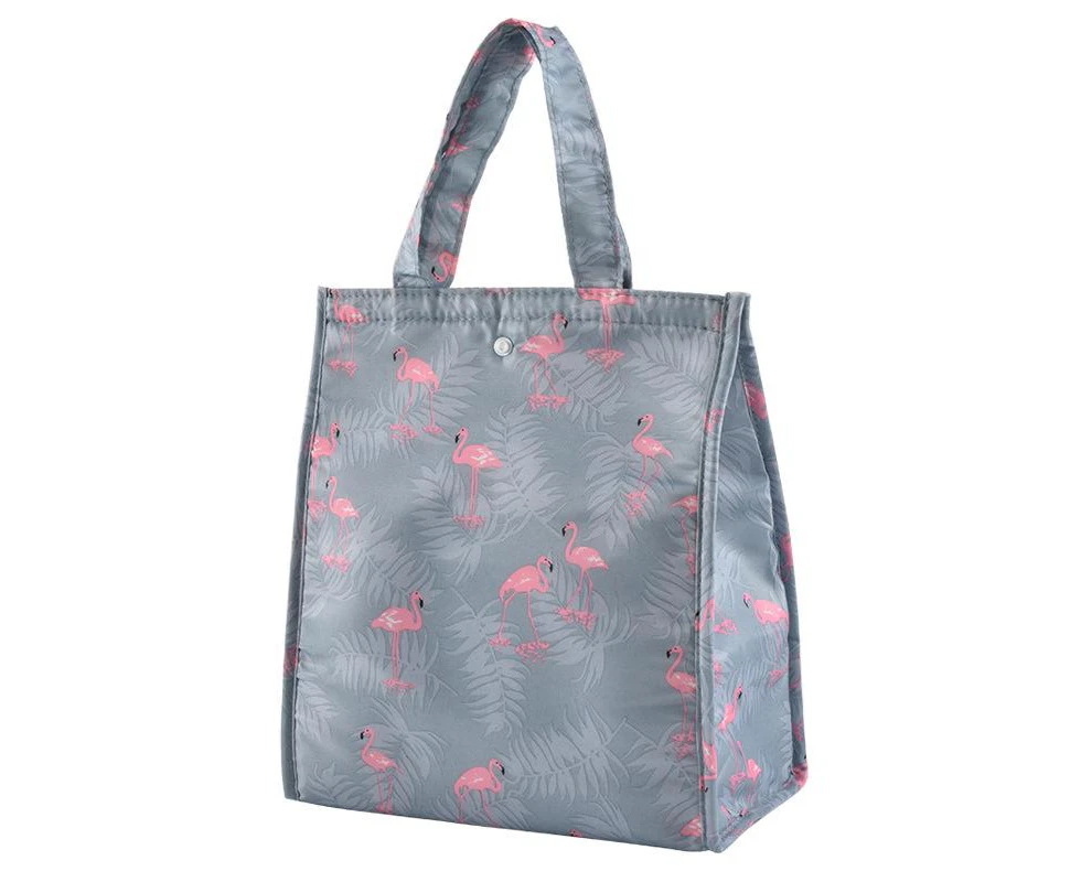 Cartoon Flamingo Lunch Bag/Picnic Bag -  Grey