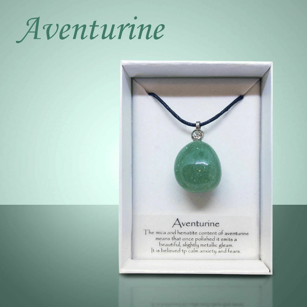 Natural Gemstone Crystal Necklace Quartz Stone Pendant Healing Chakra - Aventurine