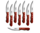 Jumbo Steak Knife BBQ Churrasco Knives Tramontina Polywood 8 piece RED Handle