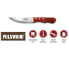 Jumbo Steak Knife BBQ Churrasco Knives Tramontina Polywood 8 piece RED Handle