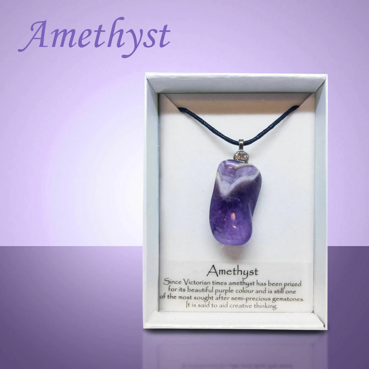 Natural Gemstone Crystal Necklace Quartz Stone Pendant Healing Chakra - Amethyst