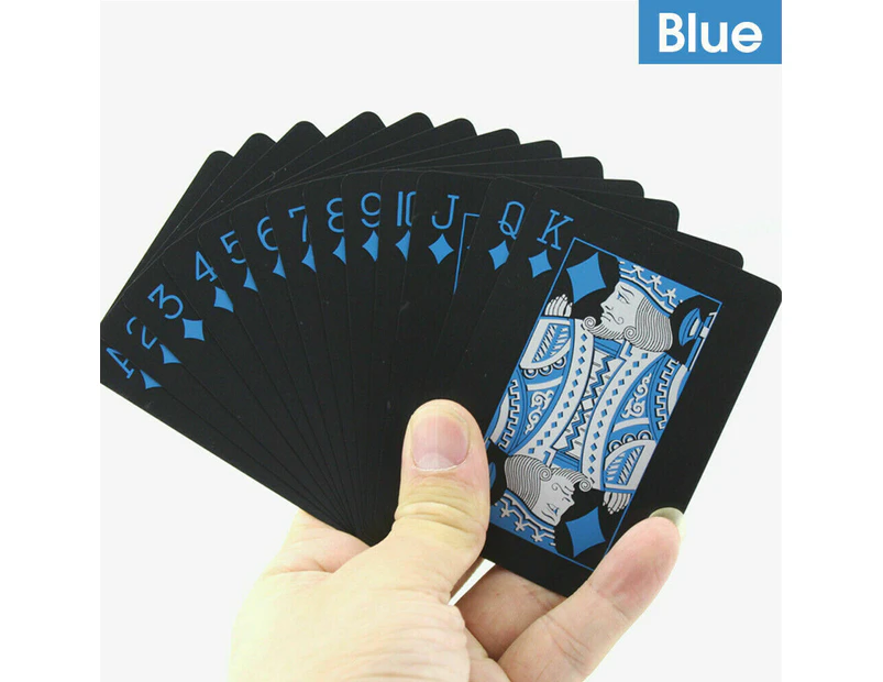 Poker Waterproof PVC Plastic Playing Cards Set Classic Magic Tricks Tool AZ - Blue