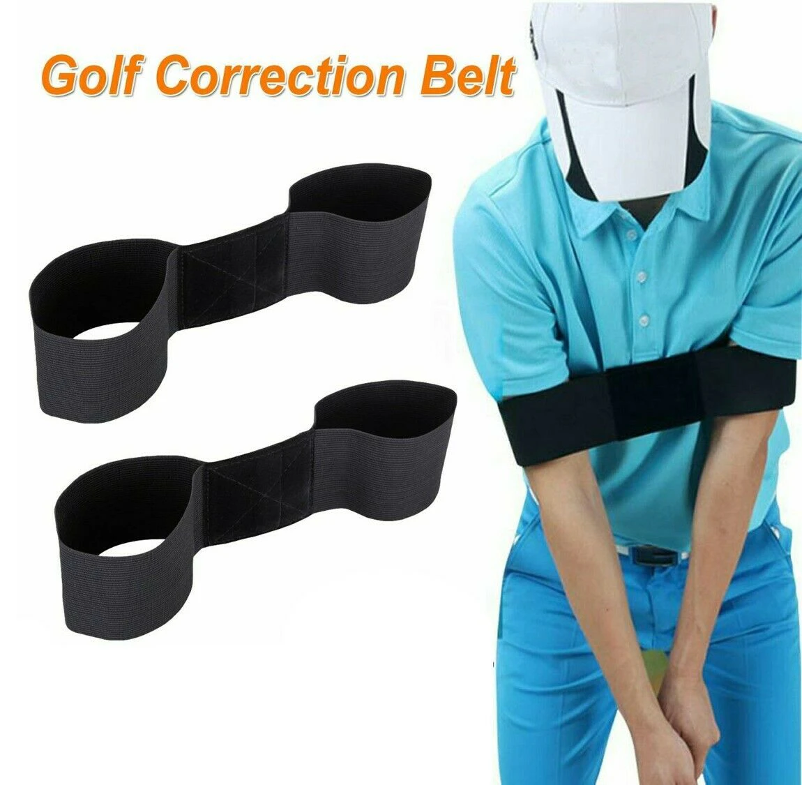 Golf Swing Training Aid Golf Arm Band Posture Motion Correction Belt Free Post