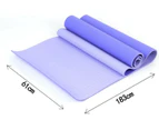 TPE Yoga Mat Non-Slip Gym Fitness Home Exercise Pilates Fit 183x61x0.6cm BLUE