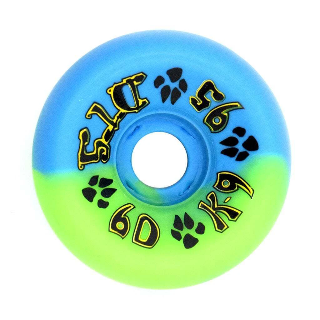 Dogtown K-9 Wheels 60mm (95a) 80s Neon Blue/Neon Green Swirl