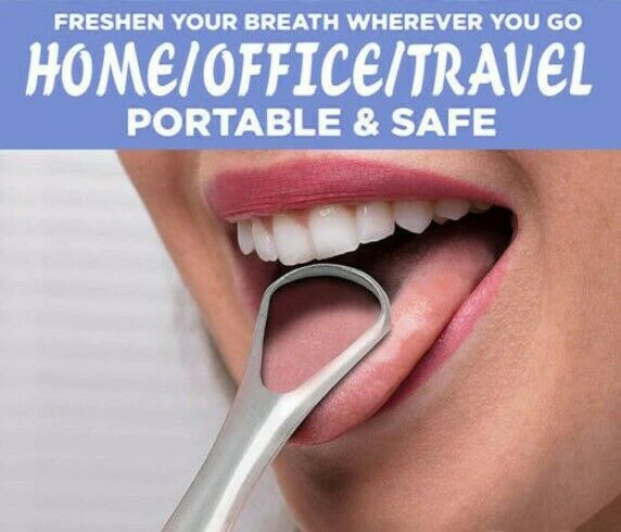 Stainless Steel Tongue Tounge Cleaner Scraper Dental Care Oral Hygiene Mouth Kit