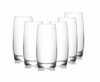 Set of 6 Clear Glass Tumbler Hi Ball Water Drinking Glasses Drink 390ml