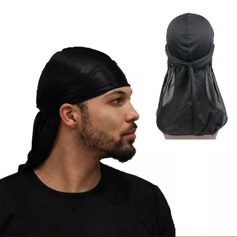 Unisex Men Women Bandana Silk Doo Do Rag Durag Stretchy Headwear Pirate Cap Wrap