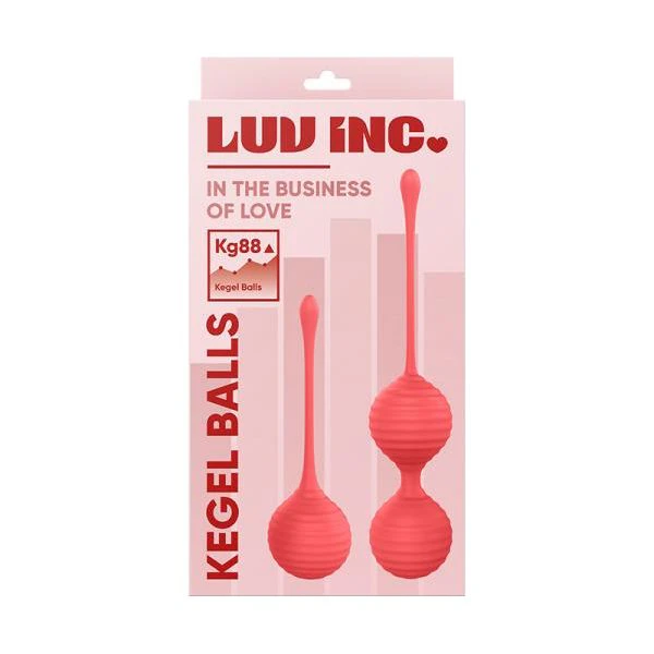 Luv Inc Kg88 Kegel Balls Set Gradually Increasing Training Balls For Women Ribbed Silicone, Waterproof, Hypoallergenic Coral Color