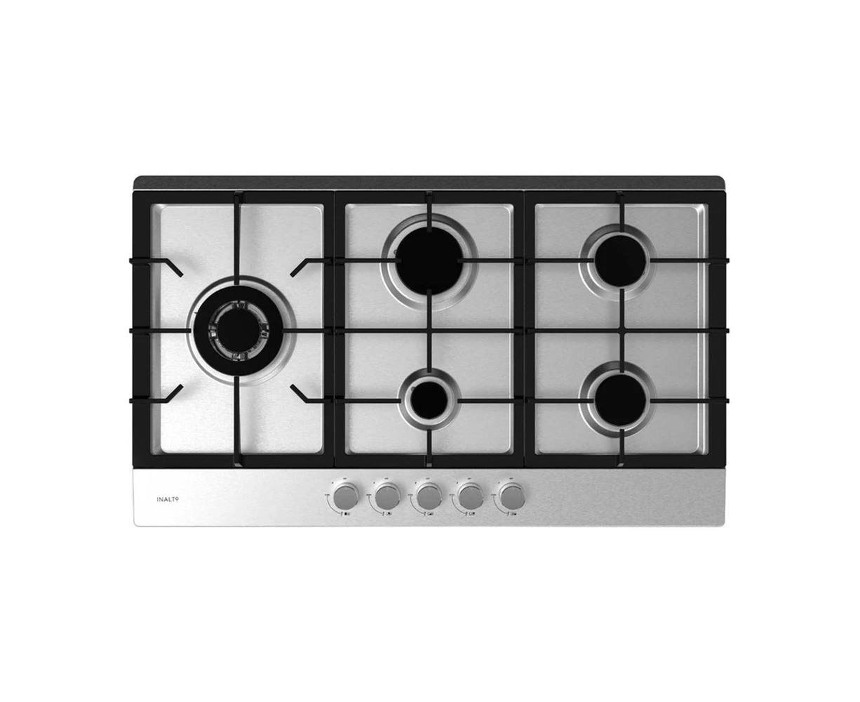 Inalto ICG905WS 90cm Stainless Steel Gas Cooktop w/ Wok Burner