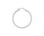 Bevilles 9ct White Gold Silver Infused Plain Hoop Earrings