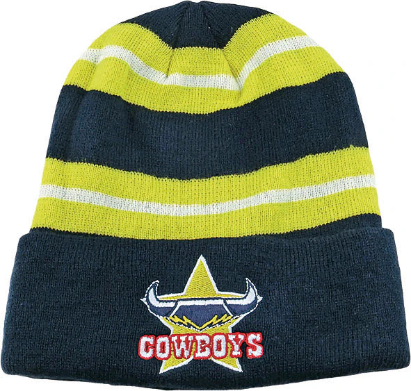 North QLD Queensland Cowboys NRL Wozza Embroidered Beanie Hat