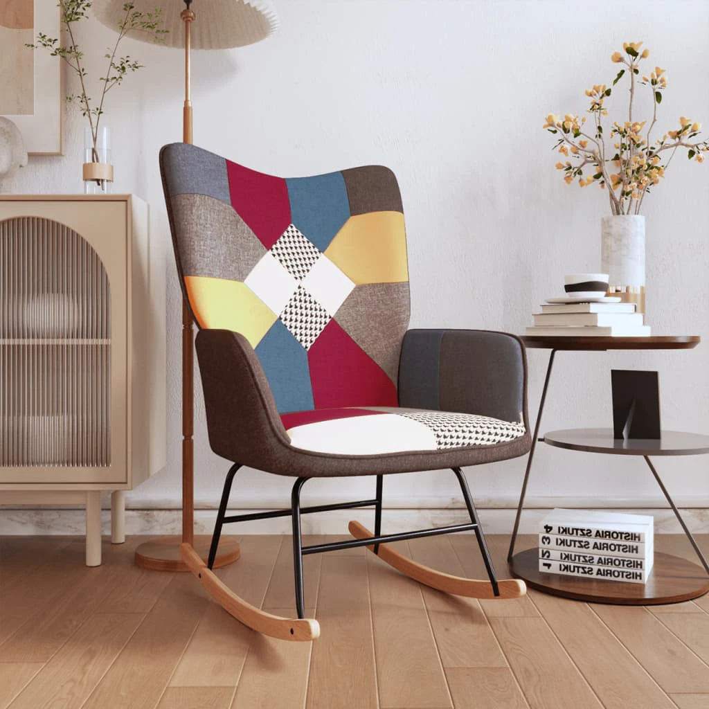 vidaXL Rocking Chair Patchwork Fabric