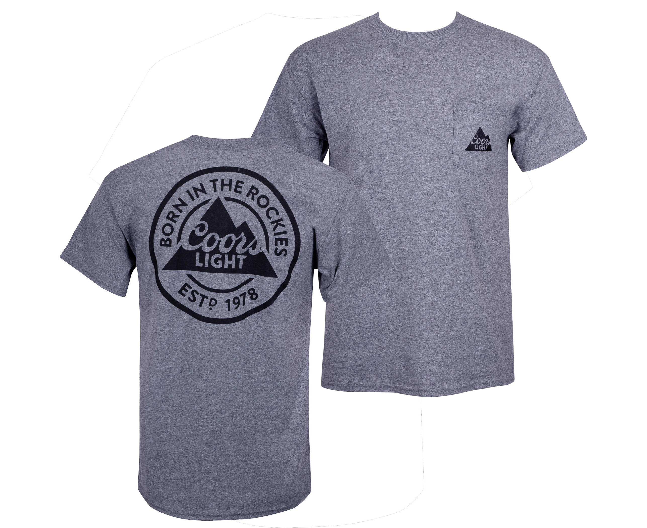 Coors Light Grey Pocket Tee Shirt